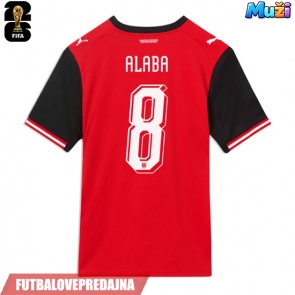 Lacne Muži Futbalové dres Rakúsko David Alaba #8 MS 2026 Krátky Rukáv - Domáci